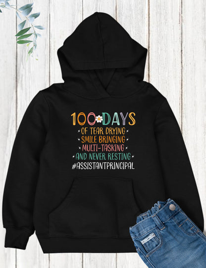 100 Days Assistant Principal Teacher DTF Transfer, Ready to Press Heat Transfer for Shirts, Fun 100 Days of School Teacher Design, UV Sticker