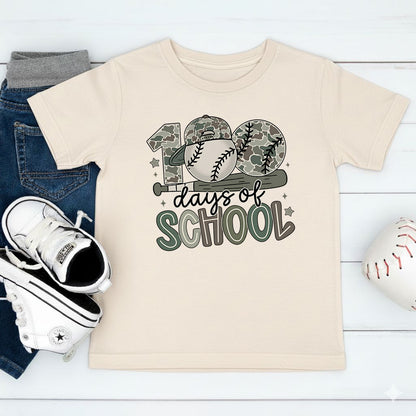 100 Days of School Baseball T Shirt Sport Lover Game Day 100 Days of School Shirt for Kids Boys Girls Women Men
