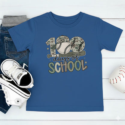 100 Days of School Baseball T Shirt Sport Lover Game Day 100 Days of School Shirt for Kids Boys Girls Women Men