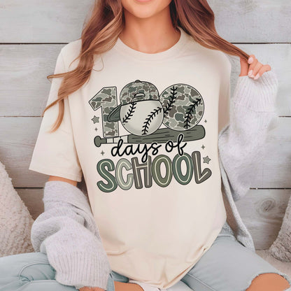100 Days of School Baseball T Shirt Sport Lover Game Day 100 Days of School Shirt for Kids Boys Girls Women Men