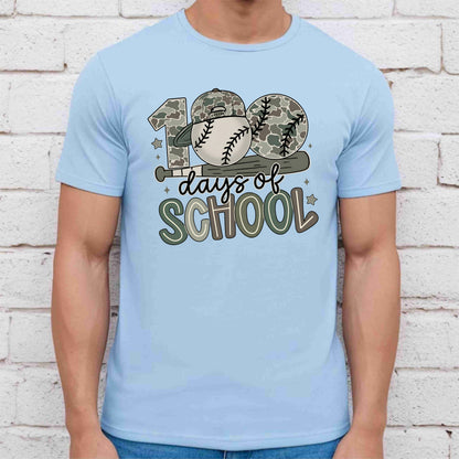 100 Days of School Baseball T Shirt Sport Lover Game Day 100 Days of School Shirt for Kids Boys Girls Women Men