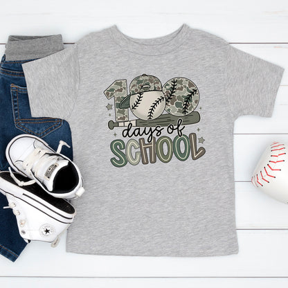 100 Days of School Baseball T Shirt Sport Lover Game Day 100 Days of School Shirt for Kids Boys Girls Women Men