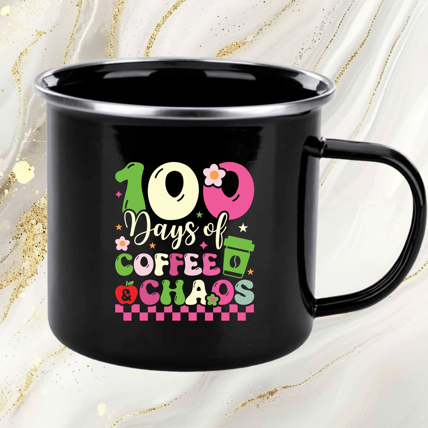 100 Days of School Coffee DTF Transfer, Ready to Press Heat Transfer for Shirts, Fun 100 Days of School Coffee Design, UV Sticker