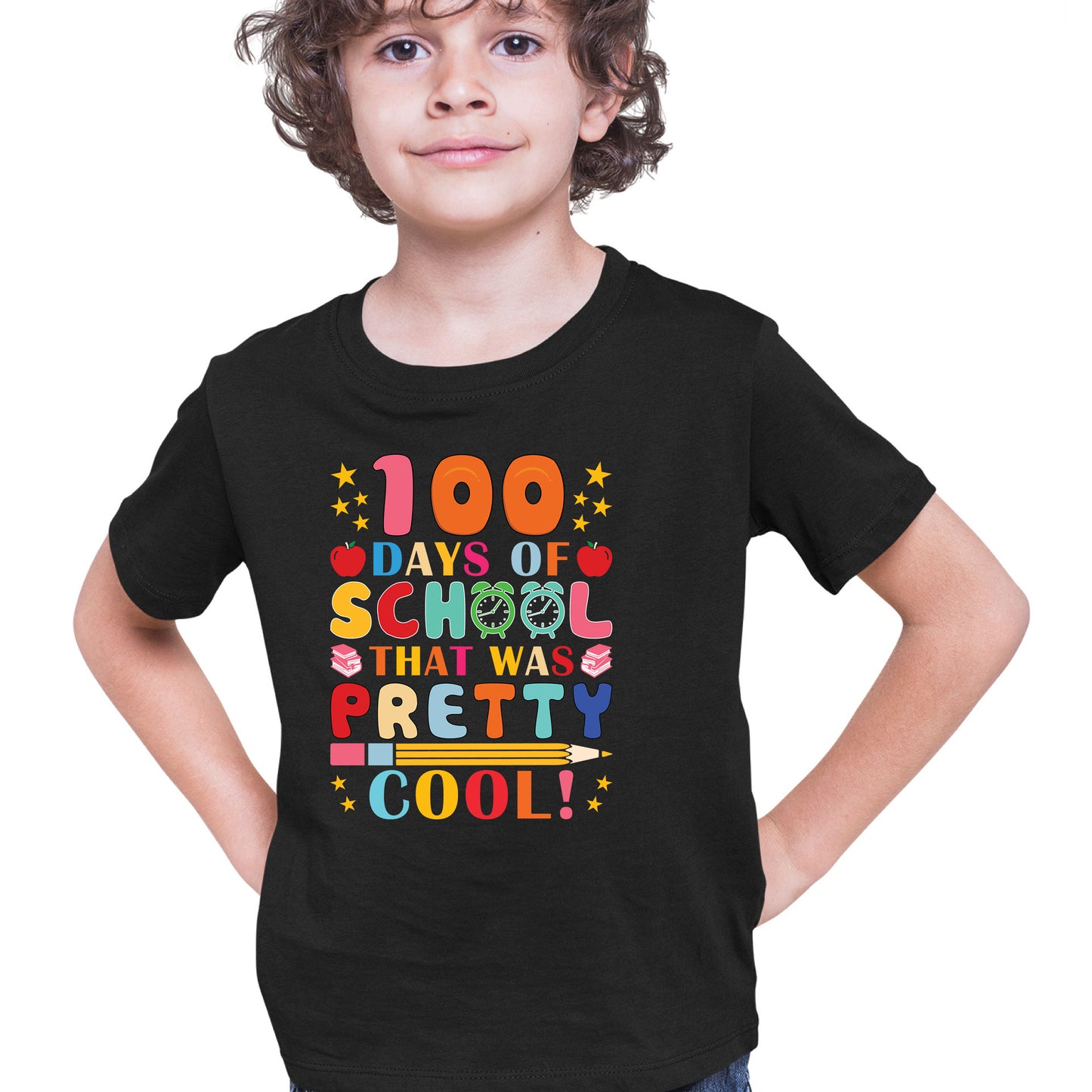 100 Days of School Design DTF Transfer, Ready to Press Heat Transfer for Shirts, Fun 100 Days of School Design, UV Sticker
