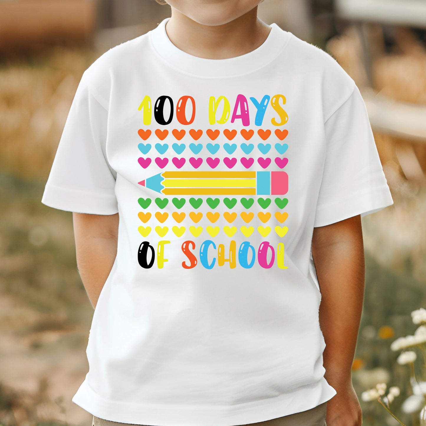100 Days of School Design DTF Transfer, Ready to Press Heat Transfer for Shirts, Fun 100 Days of School Design, UV Sticker