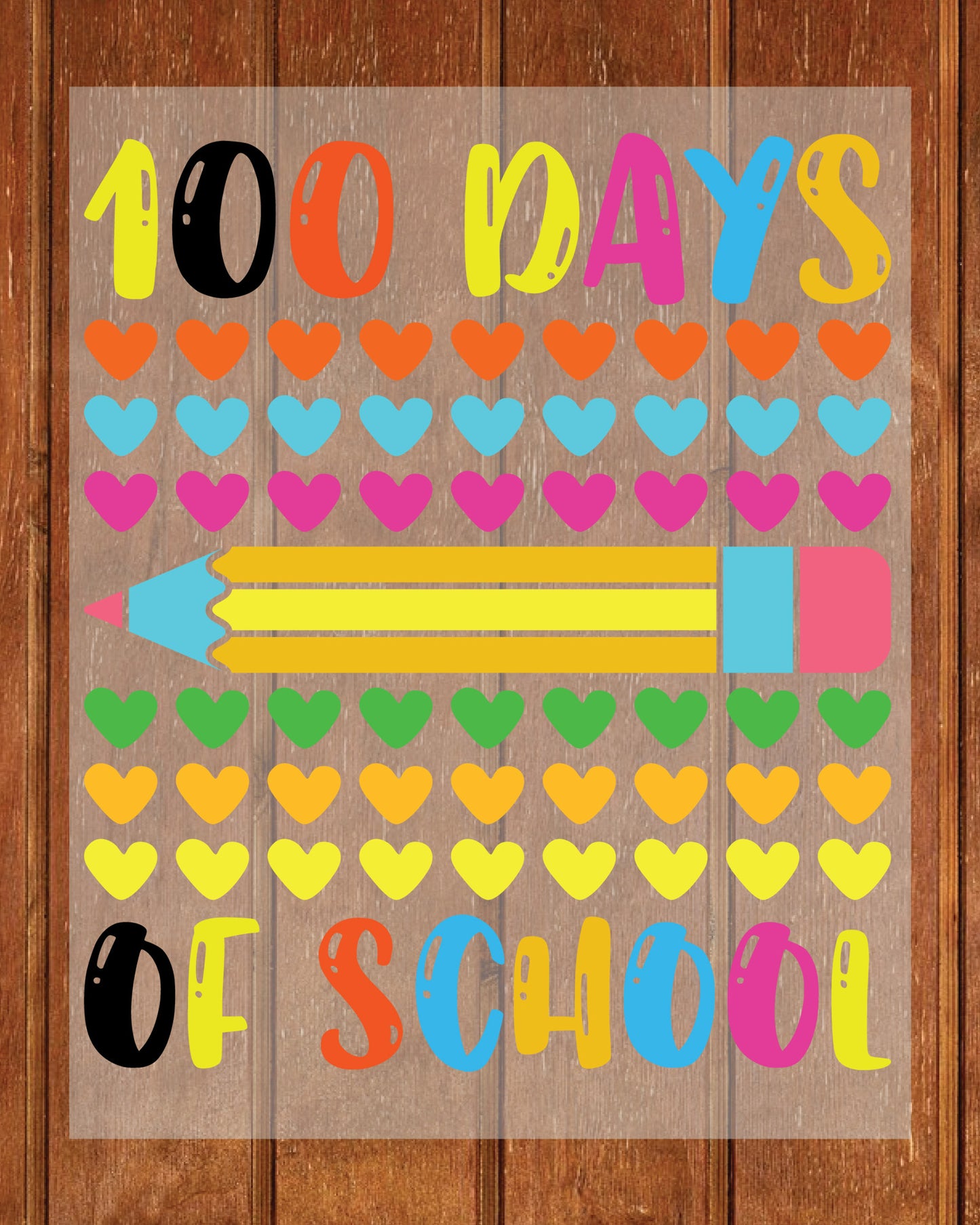 100 Days of School Design DTF Transfer, Ready to Press Heat Transfer for Shirts, Fun 100 Days of School Design, UV Sticker