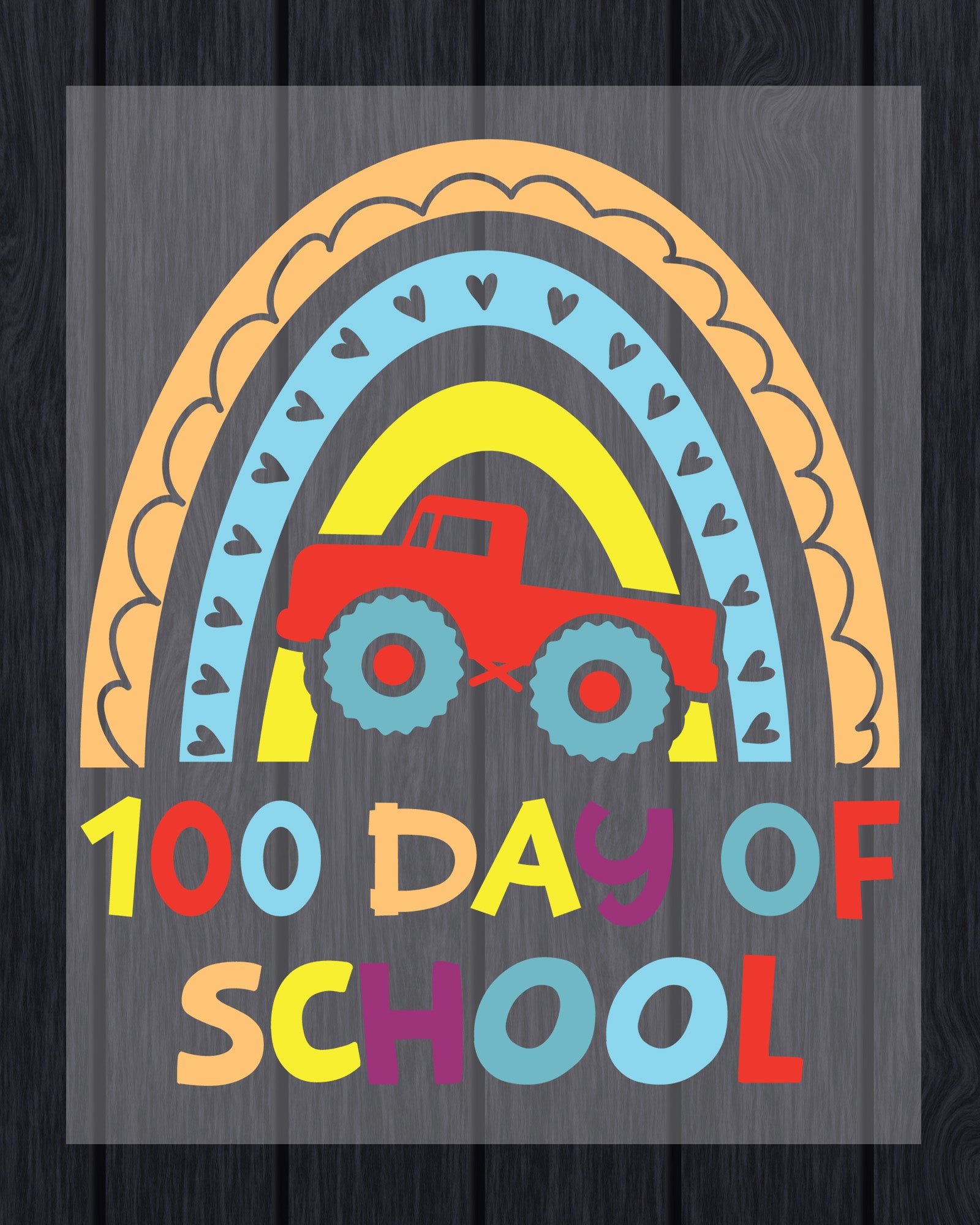 100 Days of School Design DTF Transfer, Ready to Press Heat Transfer for Shirts, Fun 100 Days of School Design, UV Sticker