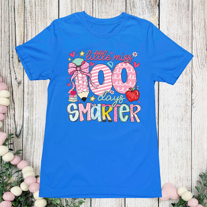 100 Days of School T Shirt Little Miss Smarter Shirt for Kids Girls Boys Women Men Classroom Celebration Tee
