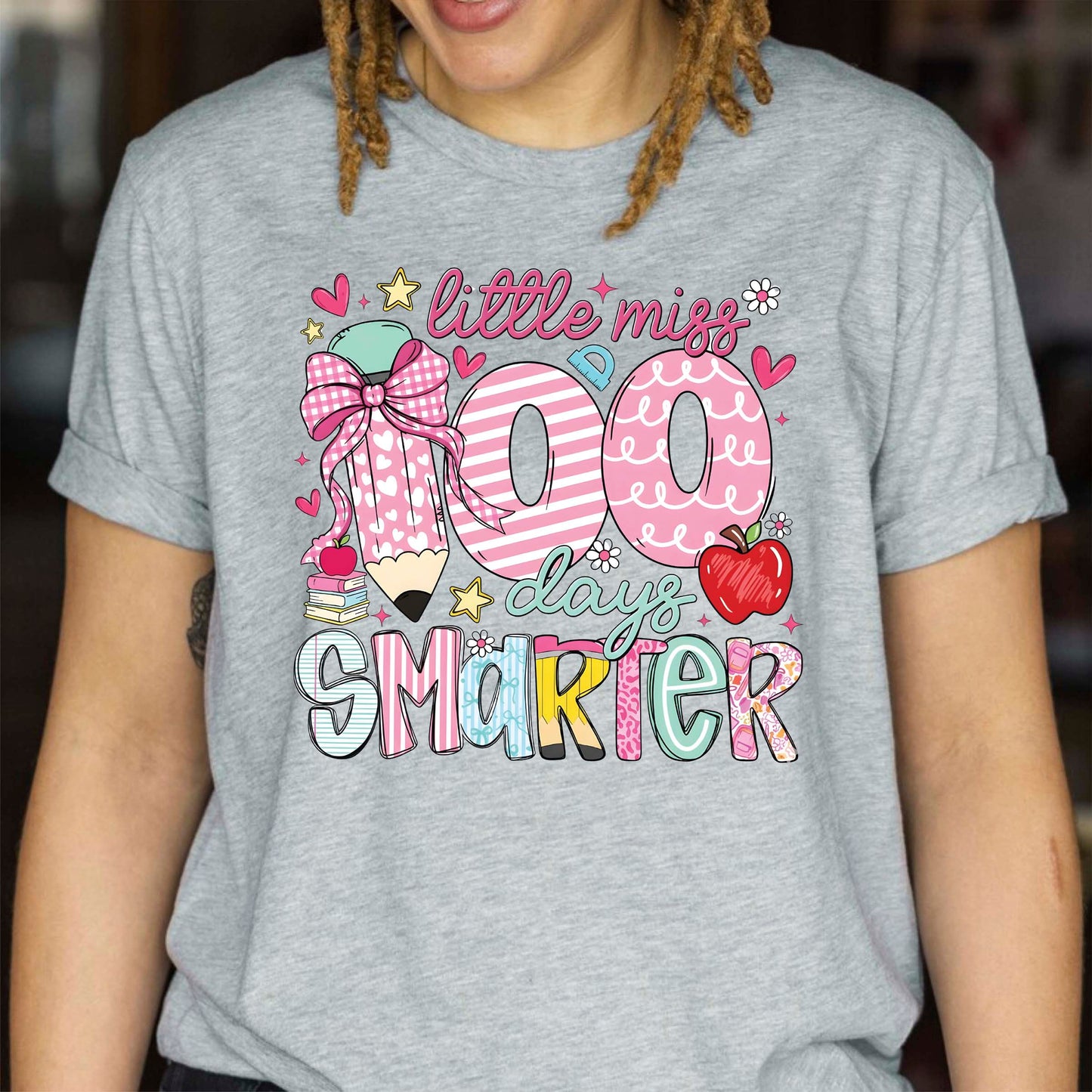 100 Days of School T Shirt Little Miss Smarter Shirt for Kids Girls Boys Women Men Classroom Celebration Tee