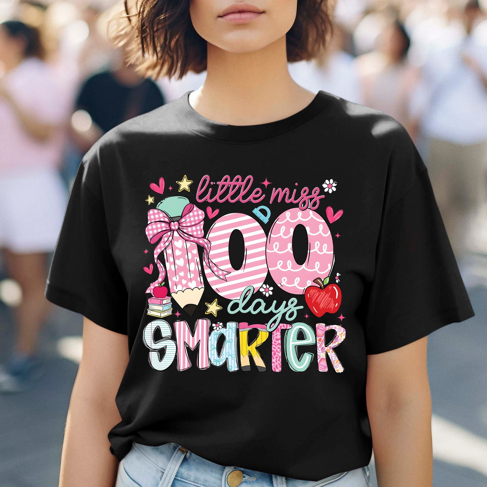 100 Days of School T Shirt Little Miss Smarter Shirt for Kids Girls Boys Women Men Classroom Celebration Tee