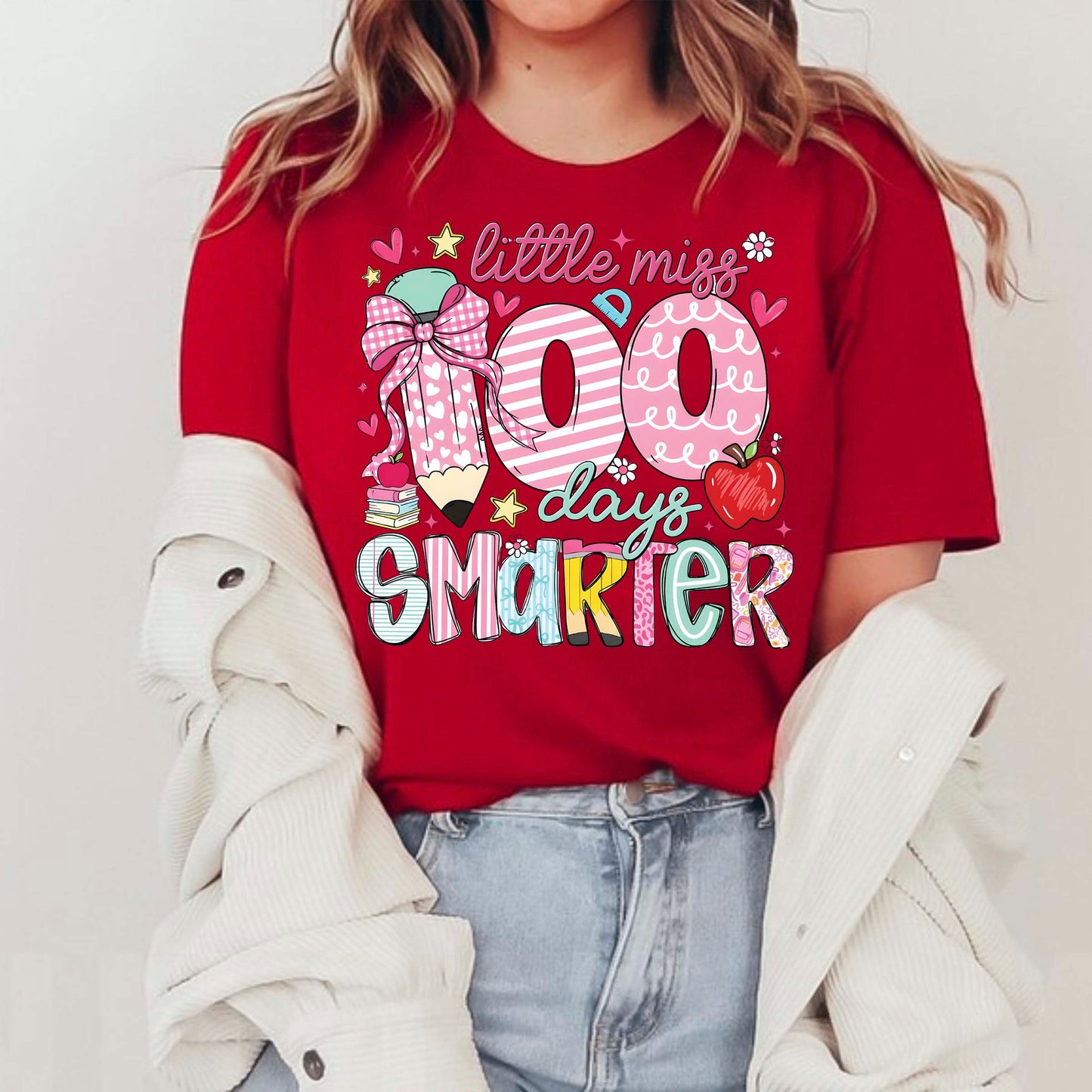 100 Days of School T Shirt Little Miss Smarter Shirt for Kids Girls Boys Women Men Classroom Celebration Tee