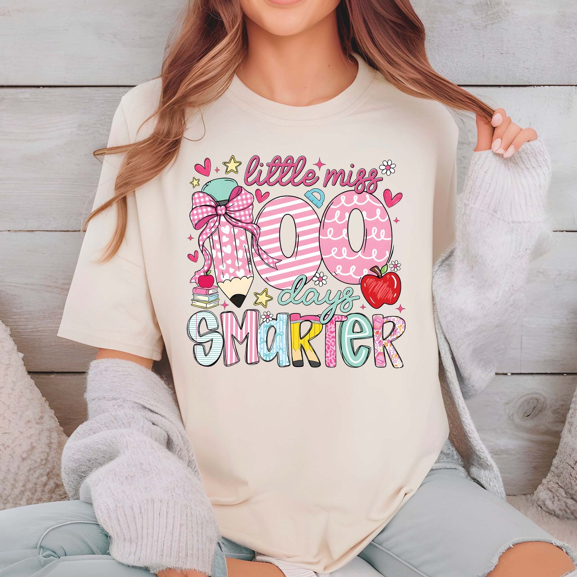 100 Days of School T Shirt Little Miss Smarter Shirt for Kids Girls Boys Women Men Classroom Celebration Tee