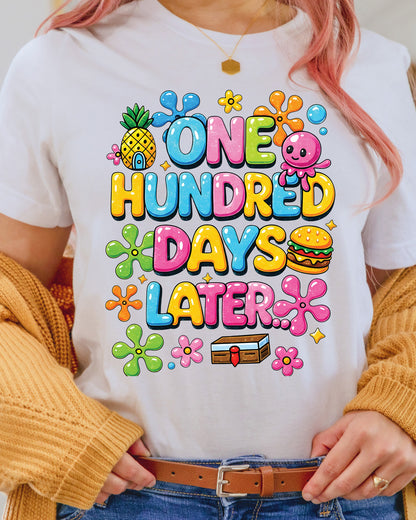 100 Days Of School DTF Transfer Ready to Press One Hundred Later Heat Application Theme UV Sticker Prints Student DIY Shirt Decal Iron On Art