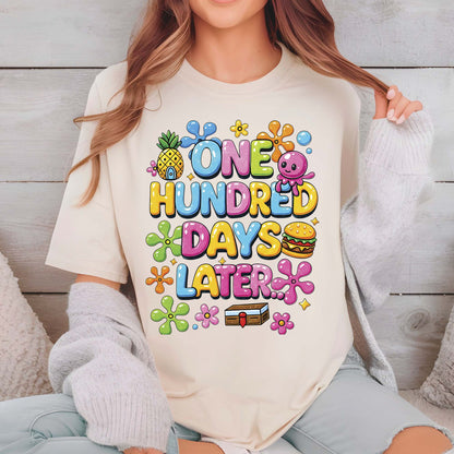 100 Days of School T Shirt One Hundred Later Shirt for Kids Girls Boys Women Men Classroom Celebration Tee