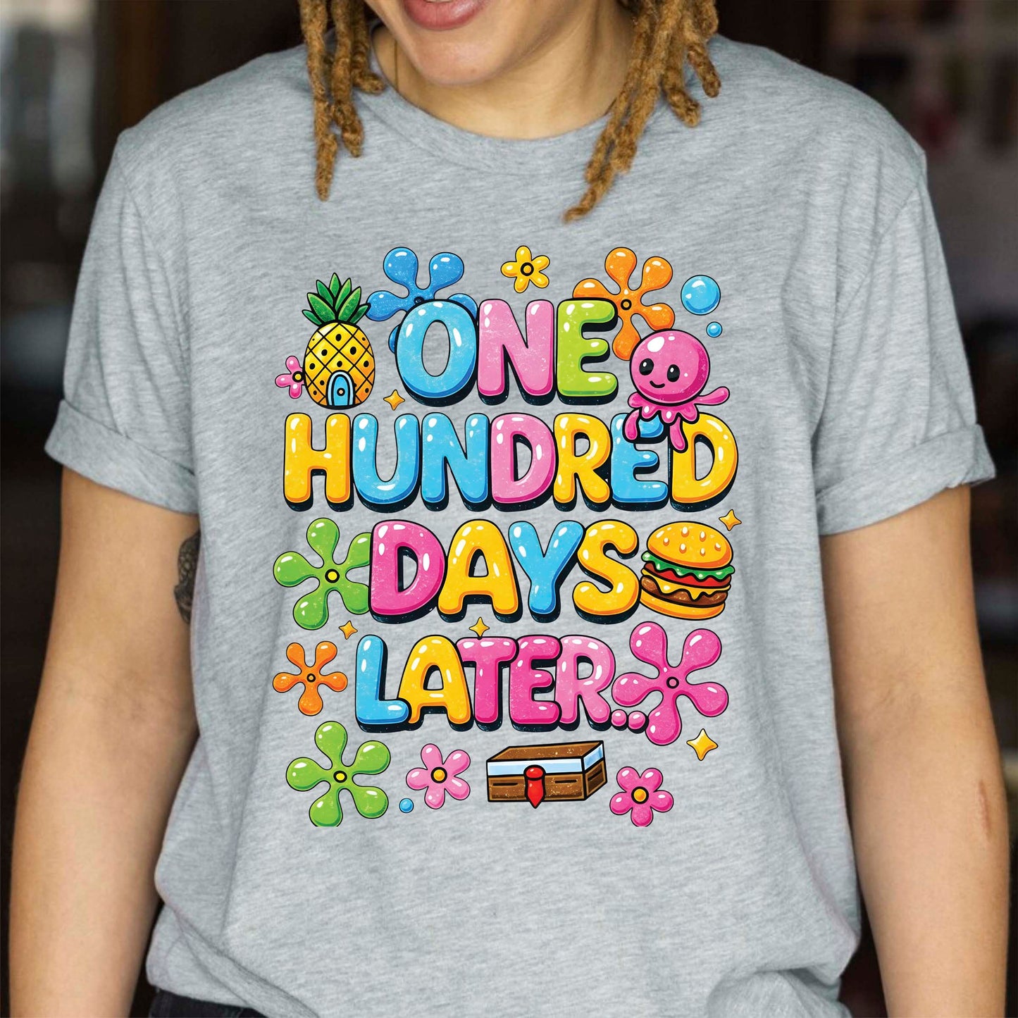 100 Days of School T Shirt One Hundred Later Shirt for Kids Girls Boys Women Men Classroom Celebration Tee
