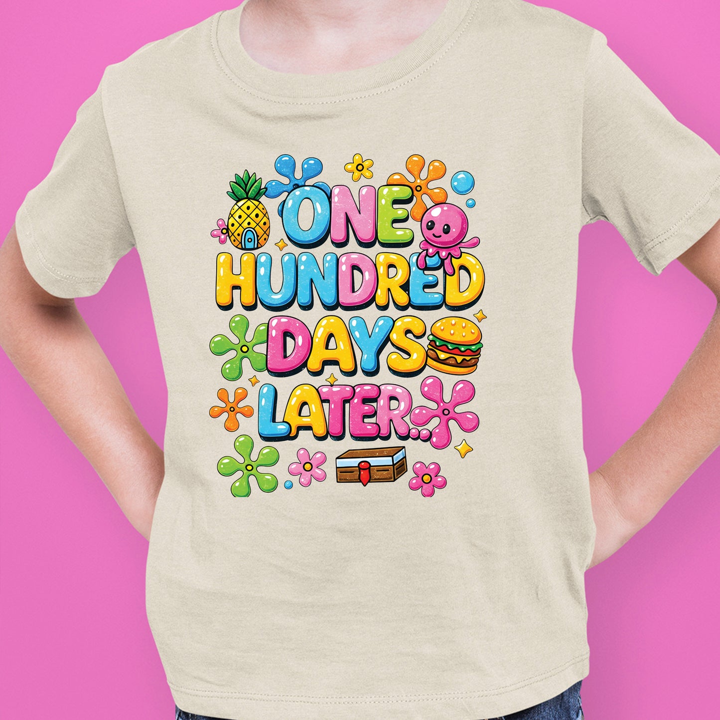 100 Days of School T Shirt One Hundred Later Shirt for Kids Girls Boys Women Men Classroom Celebration Tee
