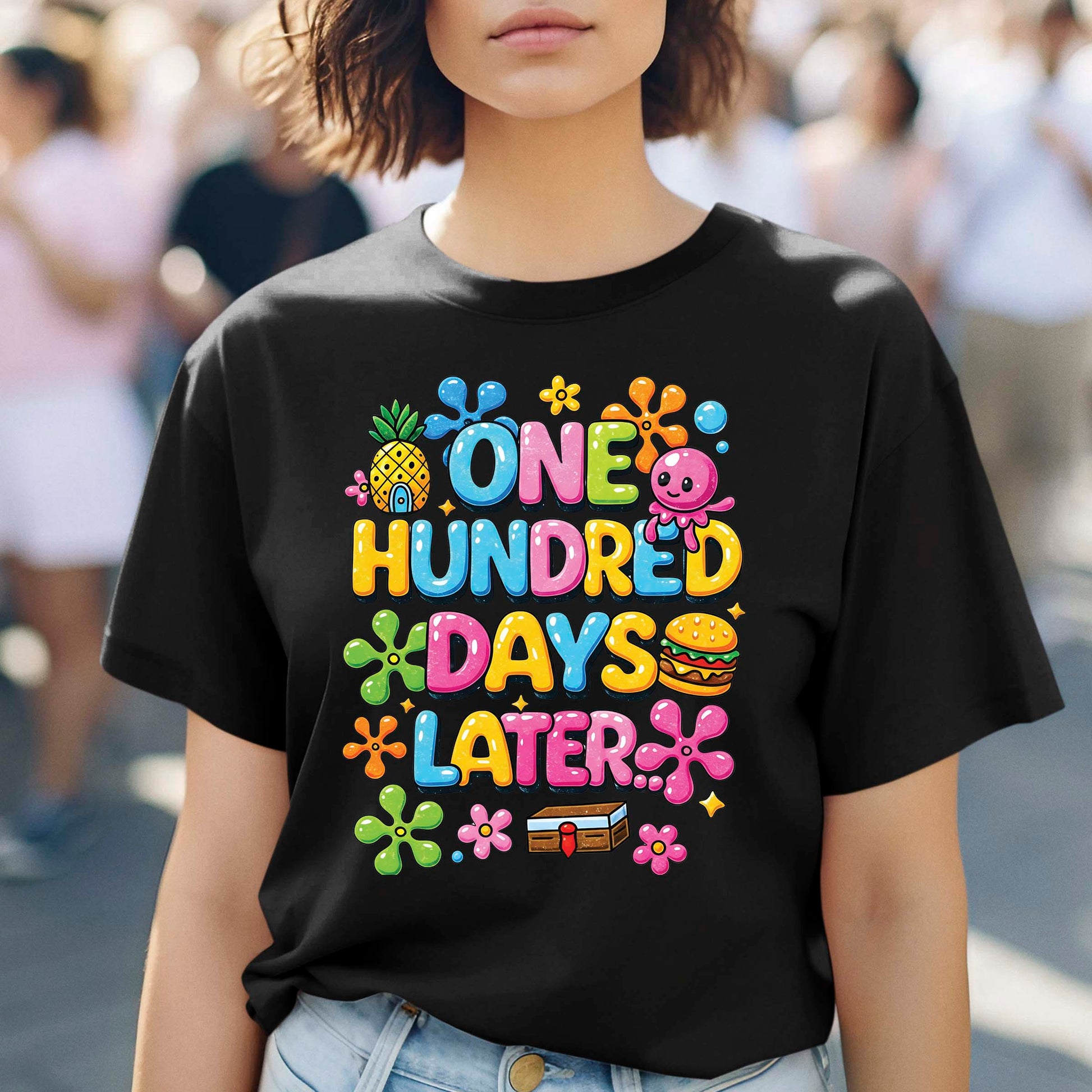 100 Days of School T Shirt One Hundred Later Shirt for Kids Girls Boys Women Men Classroom Celebration Tee