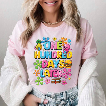 100 Days of School T Shirt One Hundred Later Shirt for Kids Girls Boys Women Men Classroom Celebration Tee