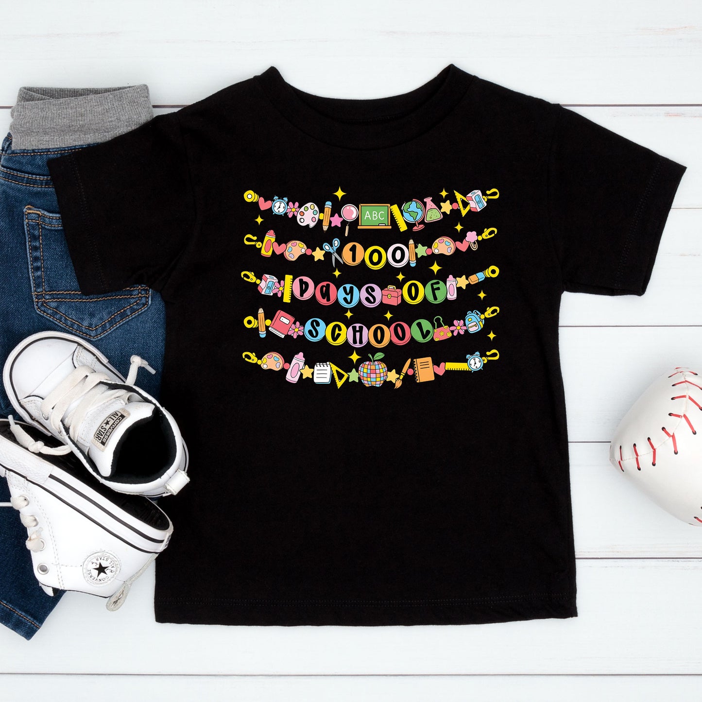 100 Days of School T Shirt Vintage Student Teacher Shirt for Kids Girls Boys Women Men Classroom Learning Tee