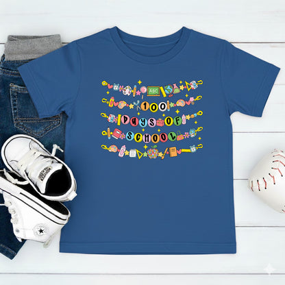 100 Days of School T Shirt Vintage Student Teacher Shirt for Kids Girls Boys Women Men Classroom Learning Tee