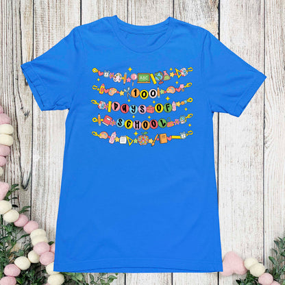100 Days of School T Shirt Vintage Student Teacher Shirt for Kids Girls Boys Women Men Classroom Learning Tee