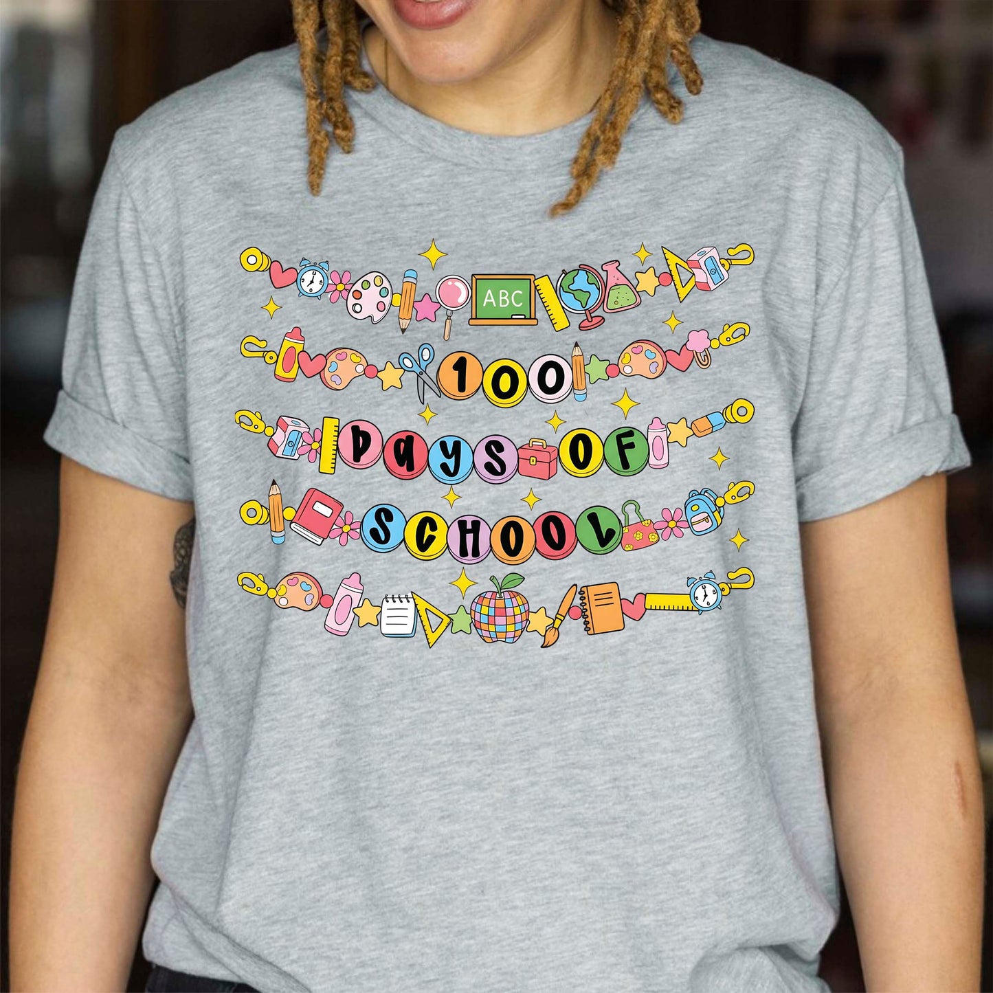 100 Days of School T Shirt Vintage Student Teacher Shirt for Kids Girls Boys Women Men Classroom Learning Tee
