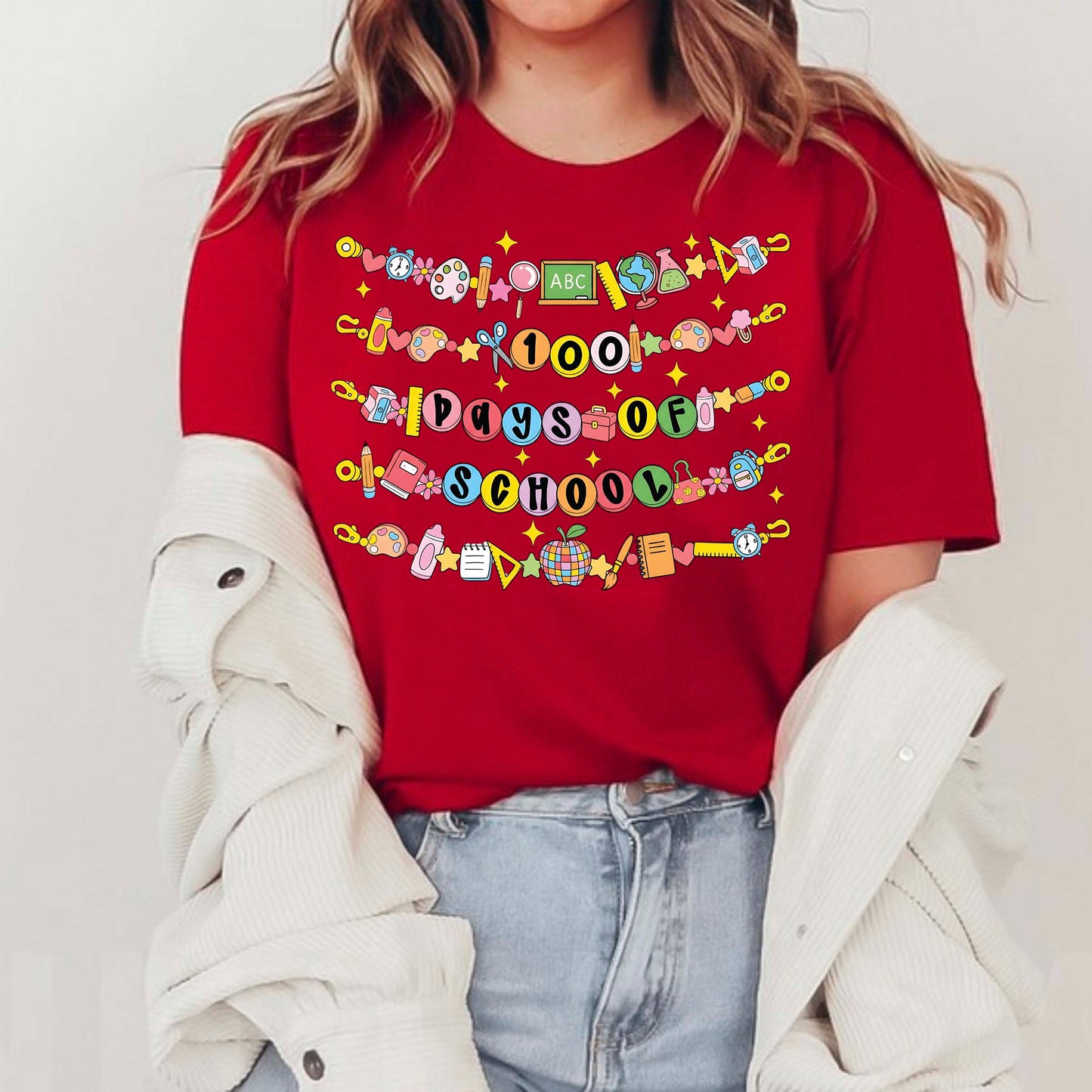 100 Days of School T Shirt Vintage Student Teacher Shirt for Kids Girls Boys Women Men Classroom Learning Tee
