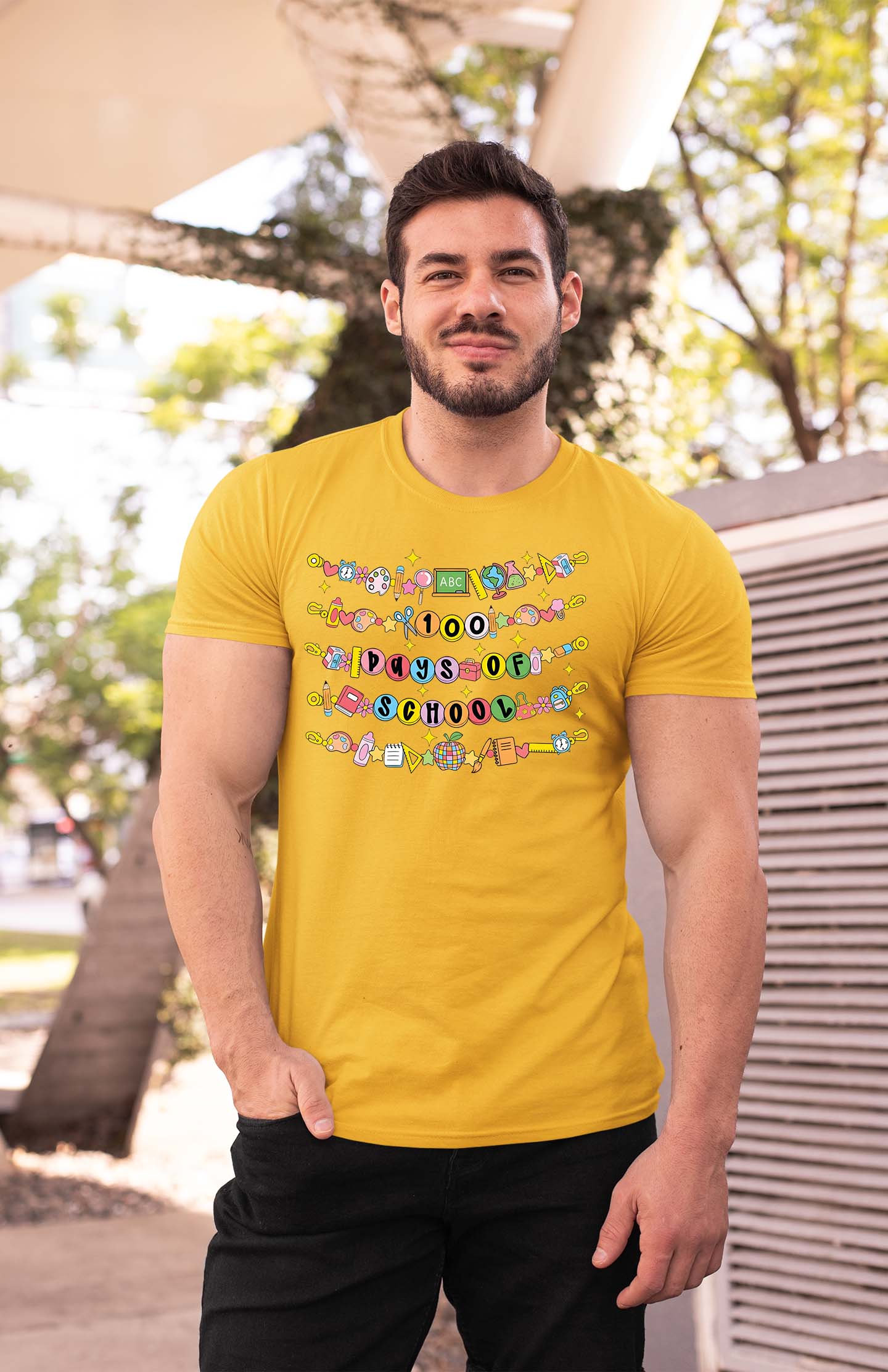 100 Days Of School DTF Transfer Ready to Press Retro Heat Application Theme UV Sticker Prints Vintage Student DIY Shirt Decal Iron On Graphic