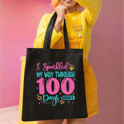 100 Days of School Girl 100th Day DTF Transfer, Ready to Press Heat Transfer for Shirts, Fun 100 Days of School Girls Design, UV Sticker