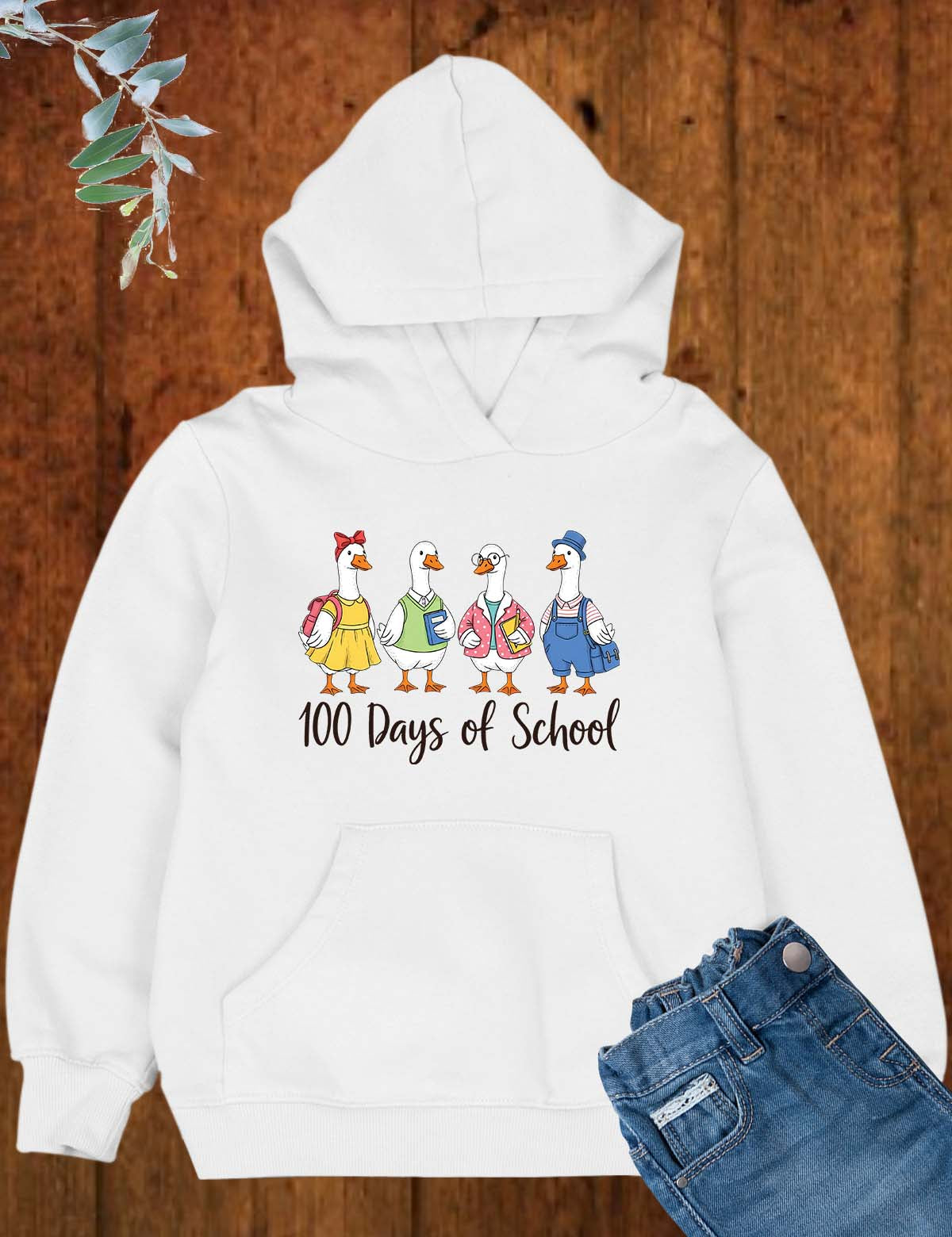 100 Days of School Goose Sublimation DTF Transfer, Ready to Press Heat Transfer for Shirts, Fun 100 Days of School Kids Design, UV Sticker