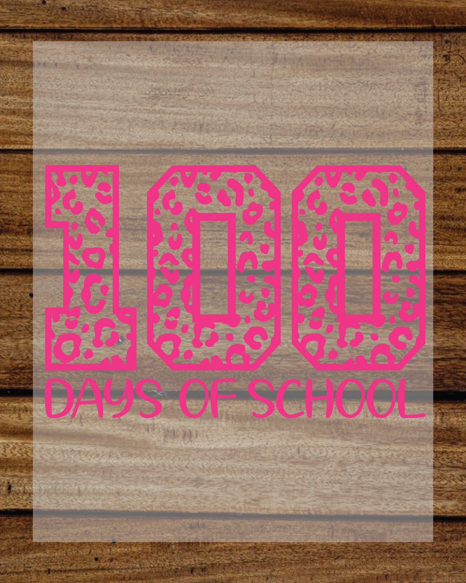 100 Days of School Pink DTF Transfers Ready To Press