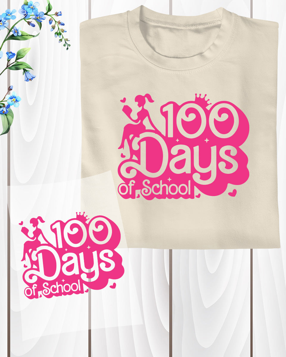 100 Days Of School Princess Ready to Press Heat Transfers
