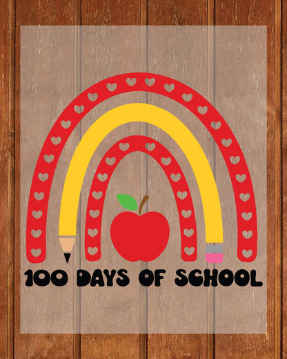 100 Days Of School Rainbow DTF Transfers Ready To Press