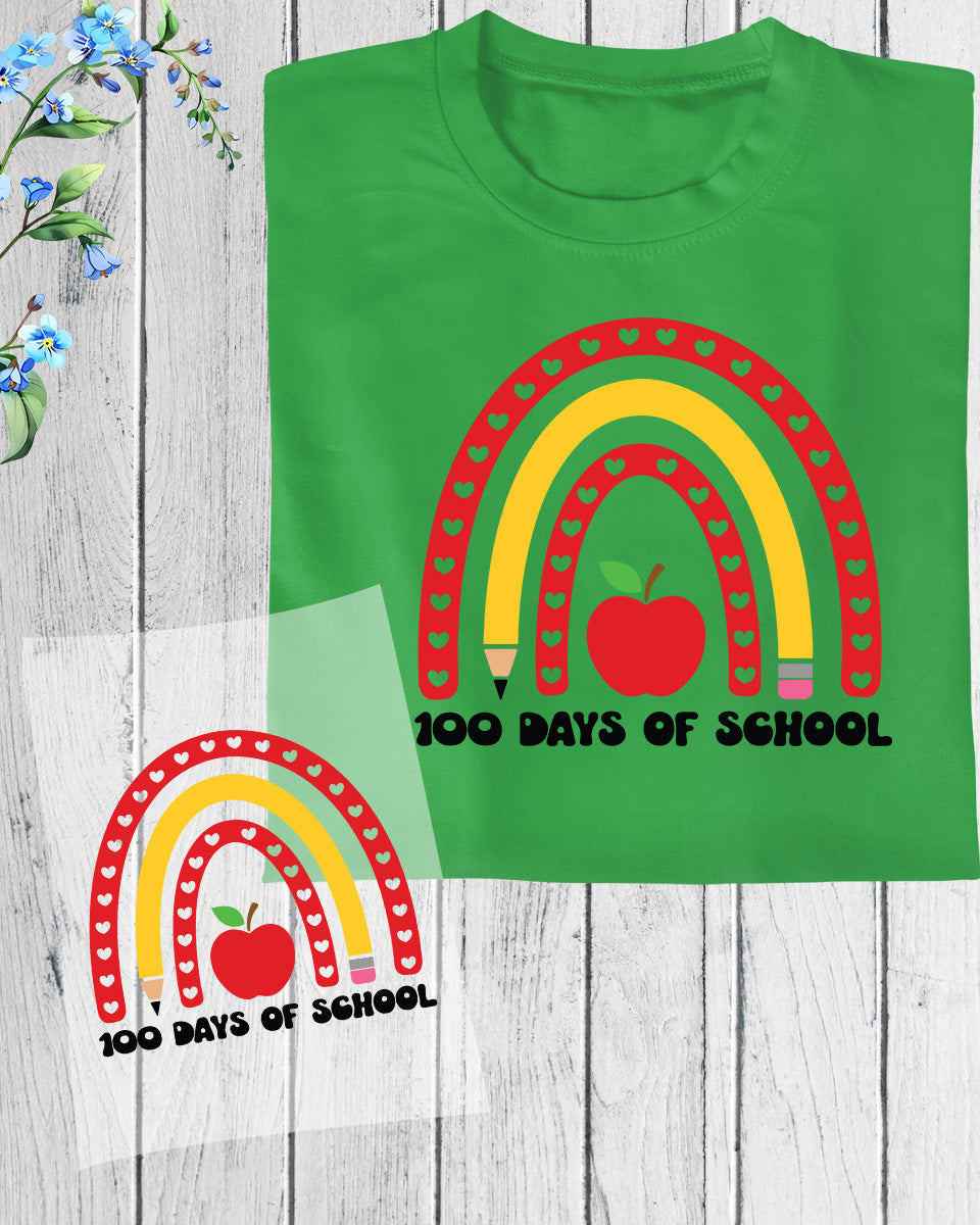 100 Days Of School Rainbow DTF Transfers Ready To Press