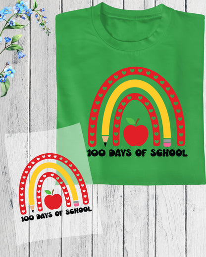 100 Days Of School Rainbow DTF Transfers Ready To Press