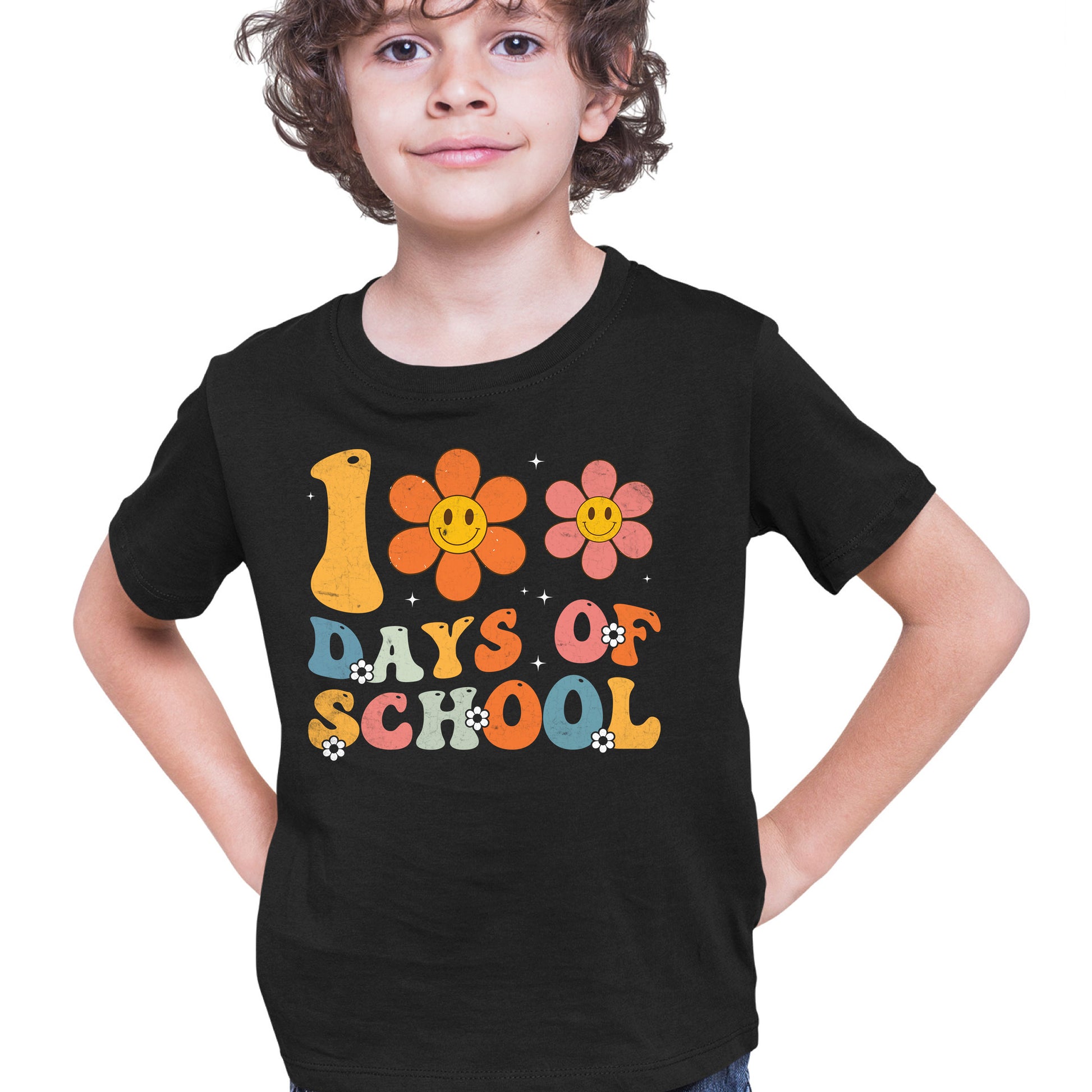 100 Days of School Retro DTF Transfer, Ready to Press Heat Transfer for Shirts, Fun 100 Days of School Retro Design, UV Sticker