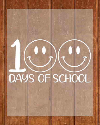 100 Days of School Smiley Ready to Press Heat Transfers