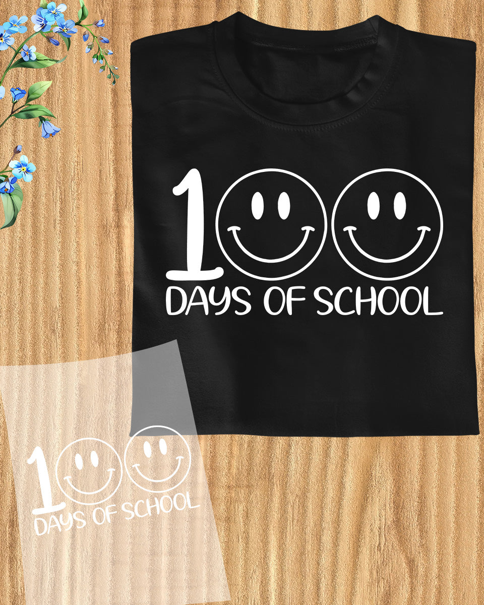 100 Days of School Smiley Ready to Press Heat Transfers