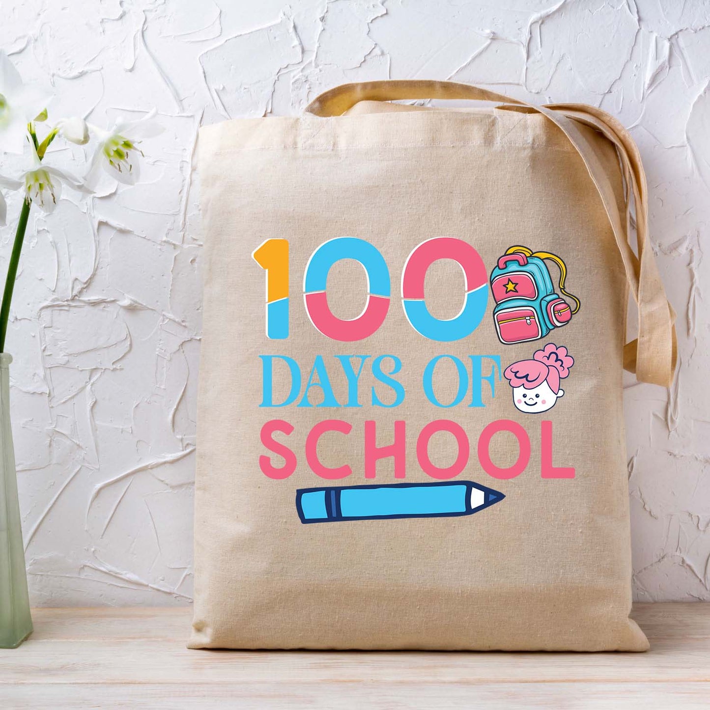 100 Days of School Sublimation DTF Transfer, Ready to Press Heat Transfer for Shirts, Fun 100 Days of School Design, UV Sticker