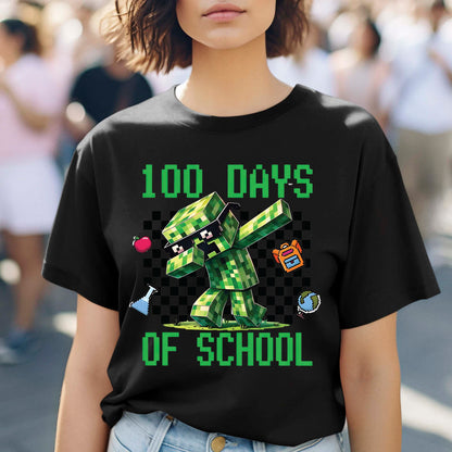 100 Days Of School T Shirt Complete Gamer Video Games Boys Tees for Kids Men Women