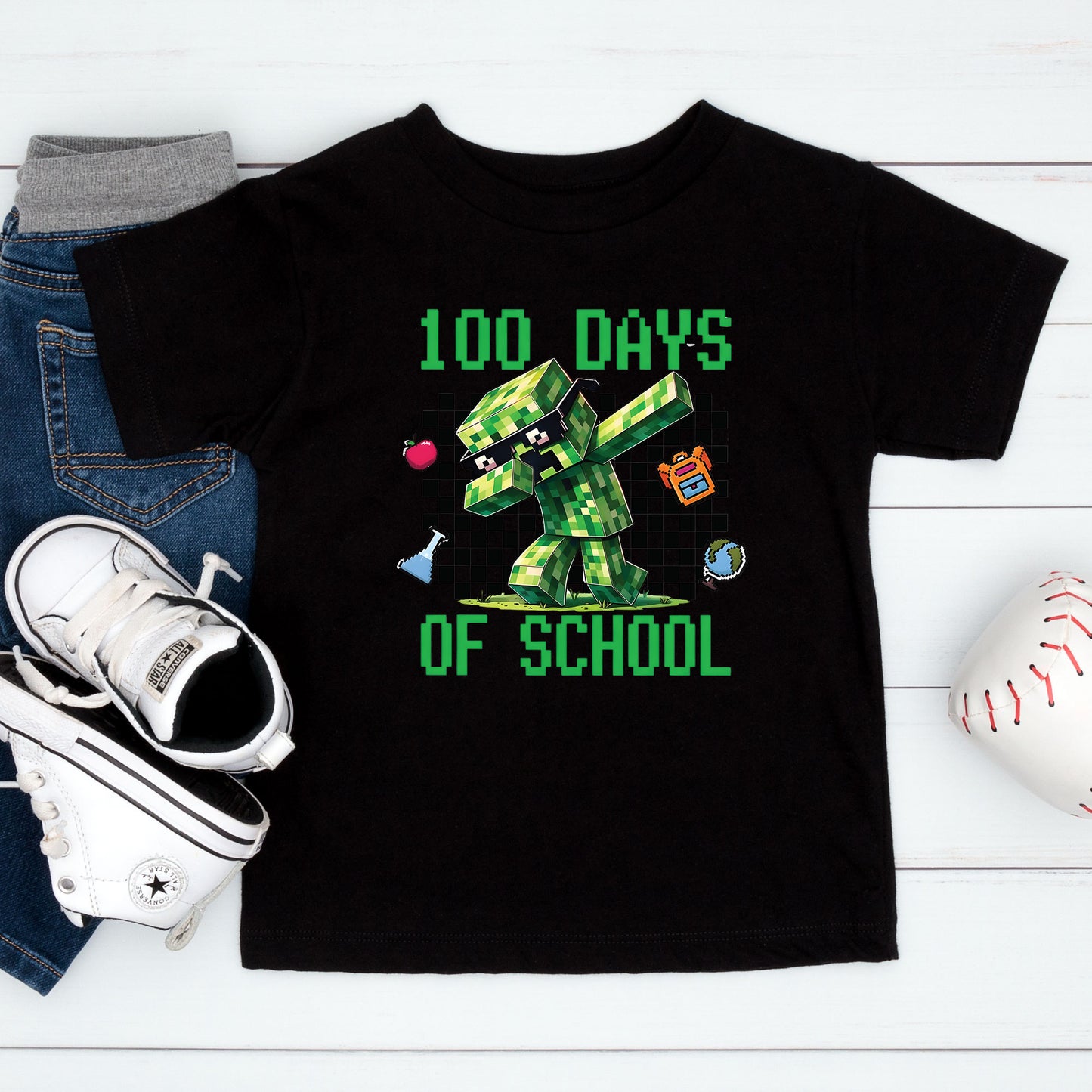 100 Days Of School T Shirt Complete Gamer Video Games Boys Tees for Kids Men Women