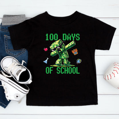 100 Days Of School T Shirt Complete Gamer Video Games Boys Tees for Kids Men Women