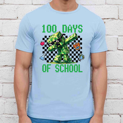100 Days Of School T Shirt Complete Gamer Video Games Boys Tees for Kids Men Women
