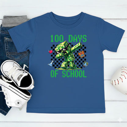 100 Days Of School T Shirt Complete Gamer Video Games Boys Tees for Kids Men Women