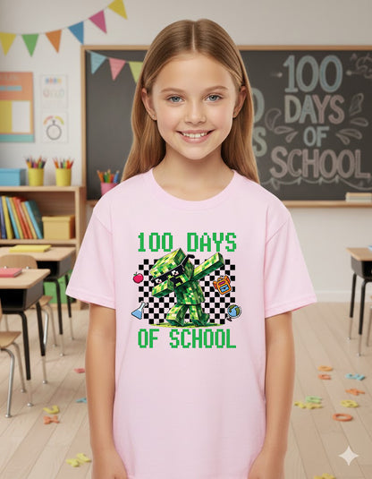 100 Days Of School T Shirt Complete Gamer Video Games Boys Tees for Kids Men Women