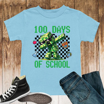 100 Days Of School T Shirt Complete Gamer Video Games Boys Tees for Kids Men Women