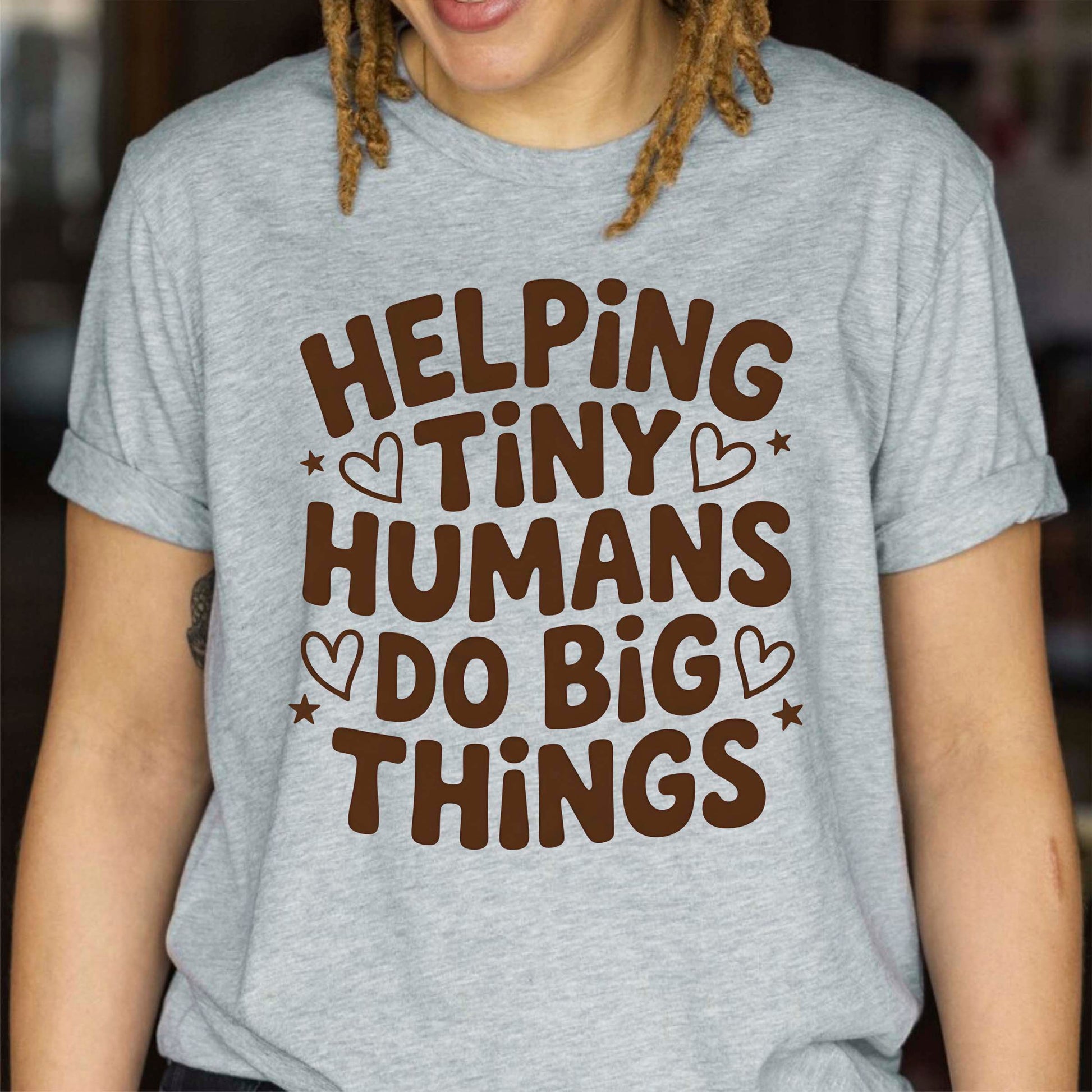 100 Days of School T Shirt Helping Tiny Humans Do Big Things Shirt for Kids Girls Boys Women Men Classroom Celebration Tee
