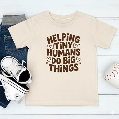 100 Days of School T Shirt Helping Tiny Humans Do Big Things Shirt for Kids Girls Boys Women Men Classroom Celebration Tee