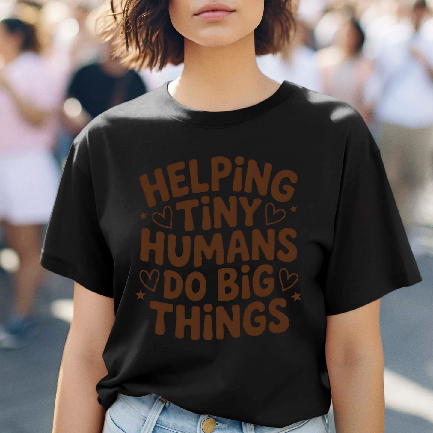 100 Days of School T Shirt Helping Tiny Humans Do Big Things Shirt for Kids Girls Boys Women Men Classroom Celebration Tee