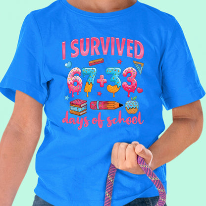 100 Days of School T Shirt I Survived 67 Days of School Funny Shirt for Kids Girls Boys Women Men Classroom Tee